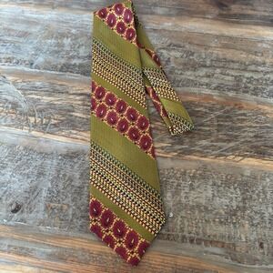 Vintage Wide Regale Tie Unique‎ Pattern Gold Paisley